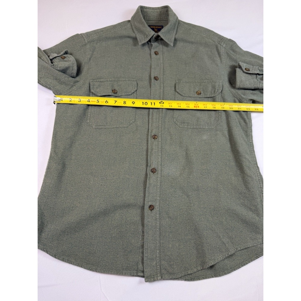 Woolrich Green Flannel Button Down Shirt Gorpcore‎ Cabin Heritage Long Sleeve Lg - Picture 5 of 8